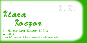 klara koczor business card
