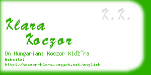 klara koczor business card